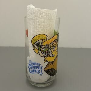 Vintage The Great Muppet Caper McDonalds Collector Glass 1981 Kermit and Fozzie